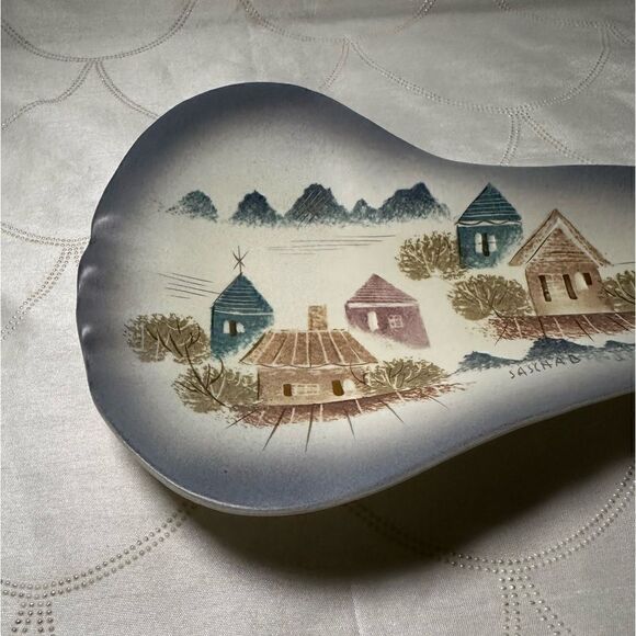 SASCHA B BRASTOFF MID-CENTURY‎ MCM ASHTRAY, DISH - ROOFTOPS - SIGNED - Picture 9 of 14